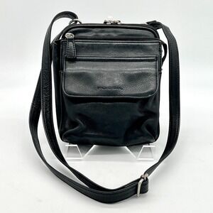 Fossil Leather Crossbody/Shoulder Bag/Wallet Black Vintage
